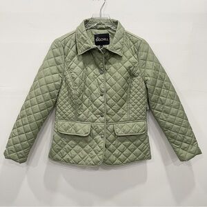 Big Chill Green Quilted Lightweight Jacket Snap Button Front Women’s Small